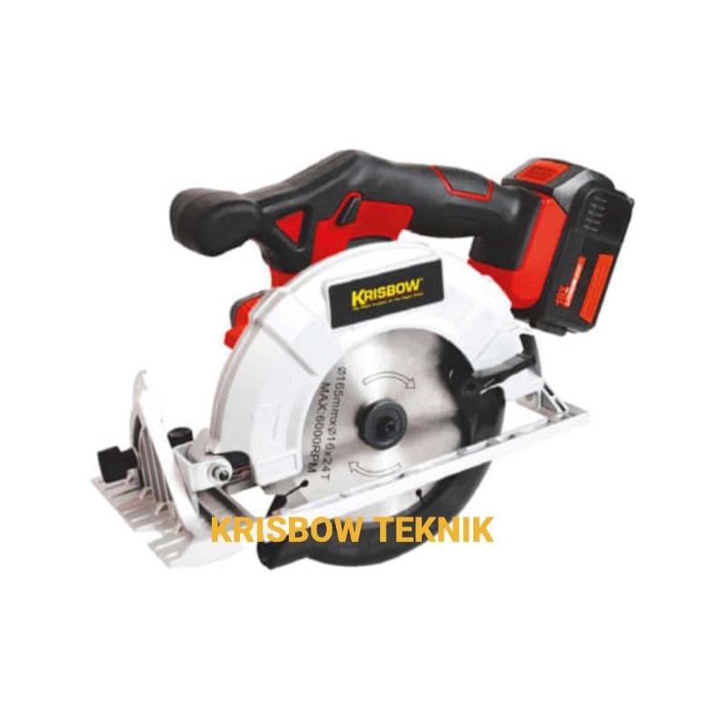 Gergaji baterai Circular Saw Cordless 165mm 18V KRISBOW