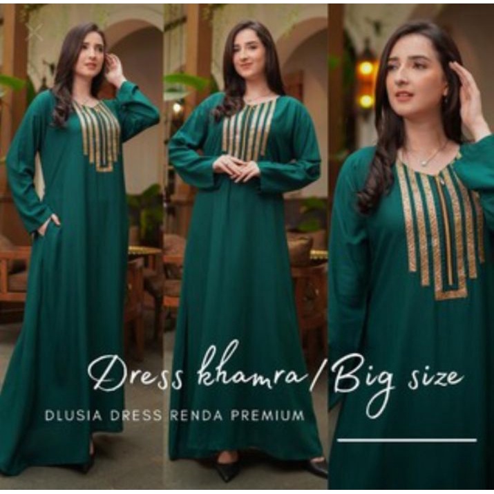 Dress Khamra Jumbo Bigsize Dlusia Dress Renda Premium Terbaru