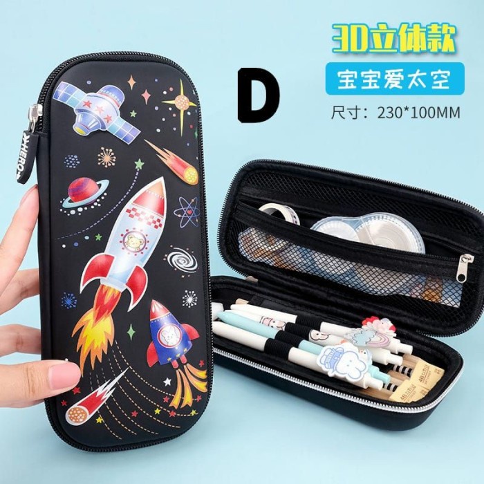 

(BISA COD) Tempat Pensil Anak 3D Hardcase Waterproof Import - Roket