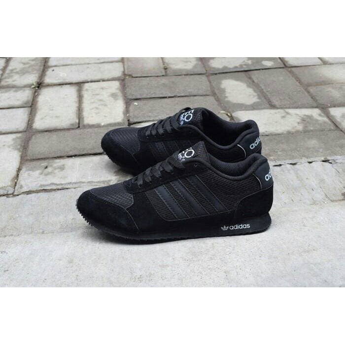 Sepatu Sekolah Adidas Neo City Racer Runner Full Hitam Black Grade Ori