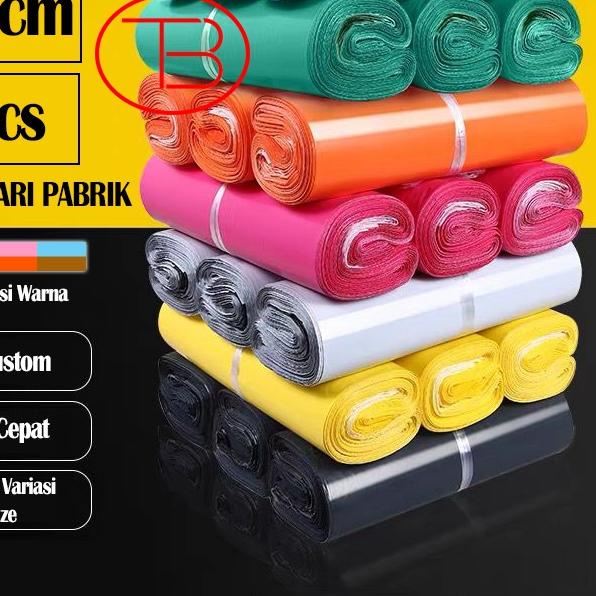 

✰ Polymailer / Plastik Packing Online Shop 40X50CM LDPE WARNA Glossy Isi 100Pcs Lem Perekat Grosir ➹