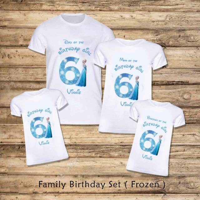 Frozen Family birthday Anak kaos oblong pria wanita anak couple family custom