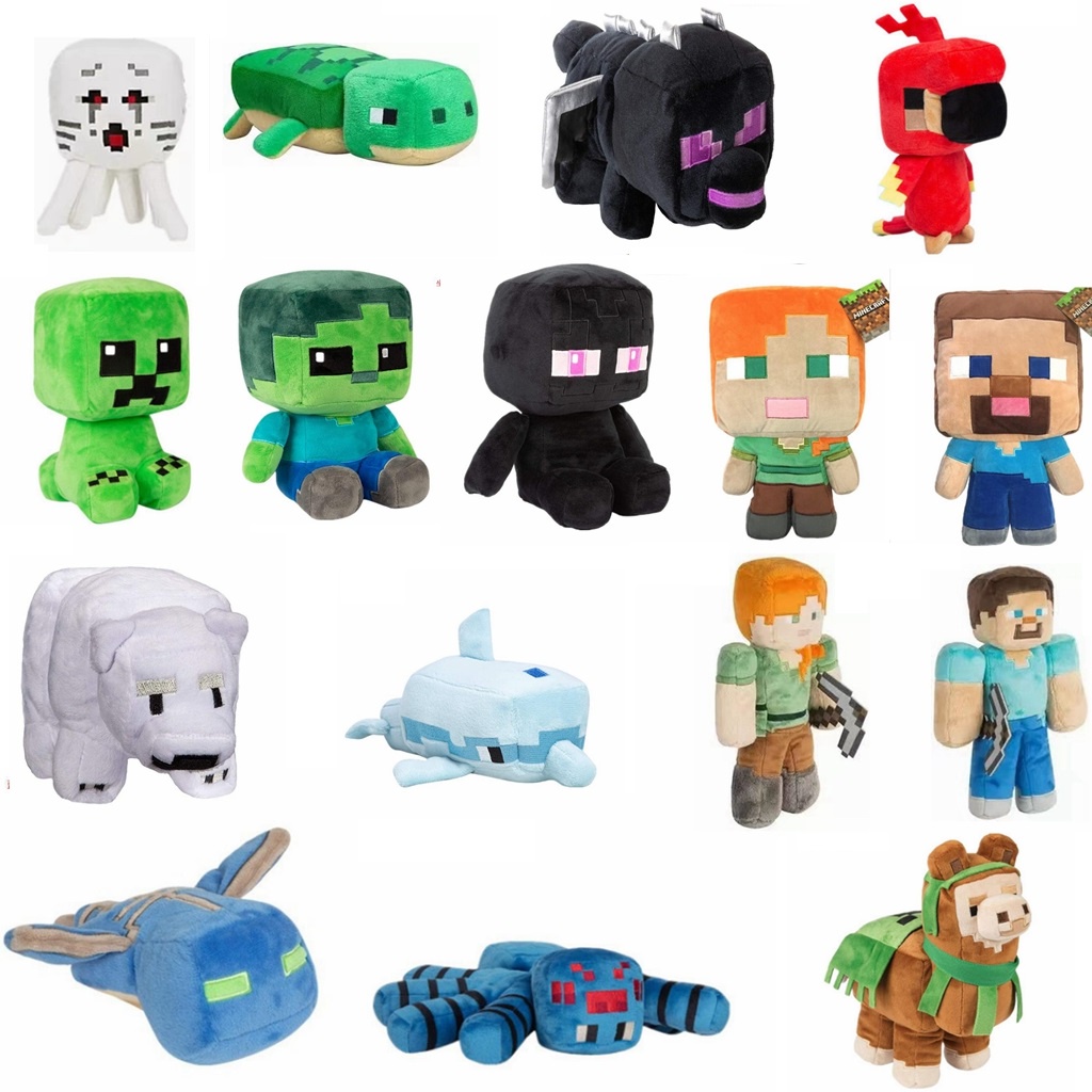 New Zombie Creeper Plush Doll minecrafte Steve spider Ghost Cotton Stuffe Model doll Alex Enderman C