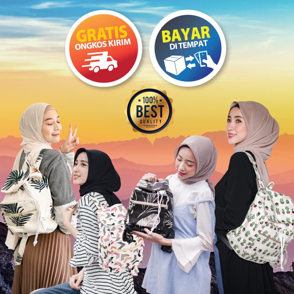 TAS RANSEL SERUT // taskanvasbdg - tas backpack kanvas wanita - tas punggung gendong cewek lucu COD