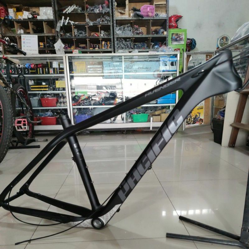 frame carbon pacific Avenger sepeda MTB ban 27.5 model fork tapper