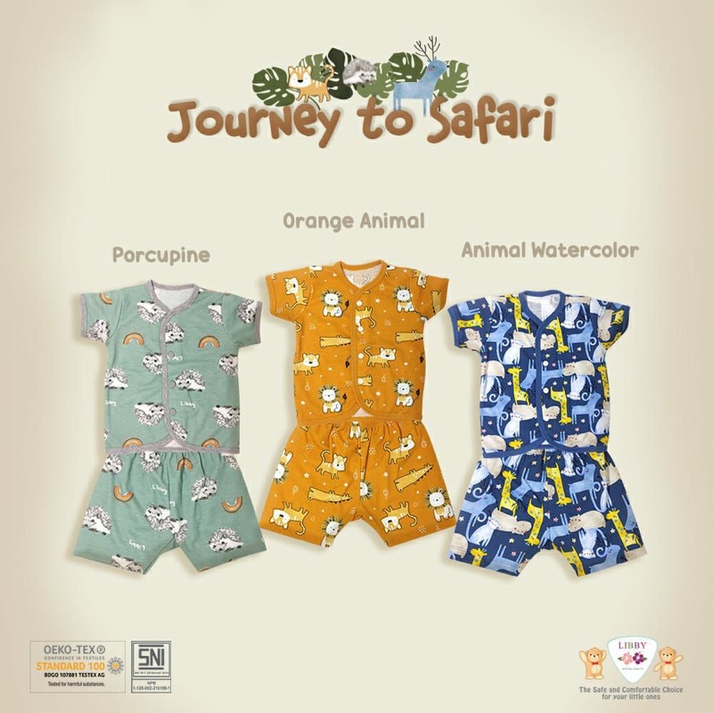 Libby Journey to Safari baju kancing celana pendek S