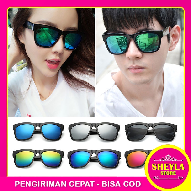 Kacamata Hitam Anti Radiasi Pria Wanita / Kacamata Import Murah / Trendy Fashion Sunglasses Ultra-Wide Male Female / TS-14