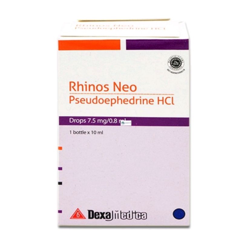 Rhinos Neo Drops Pseudoephedrine HCL untuk flu dan pilek anak