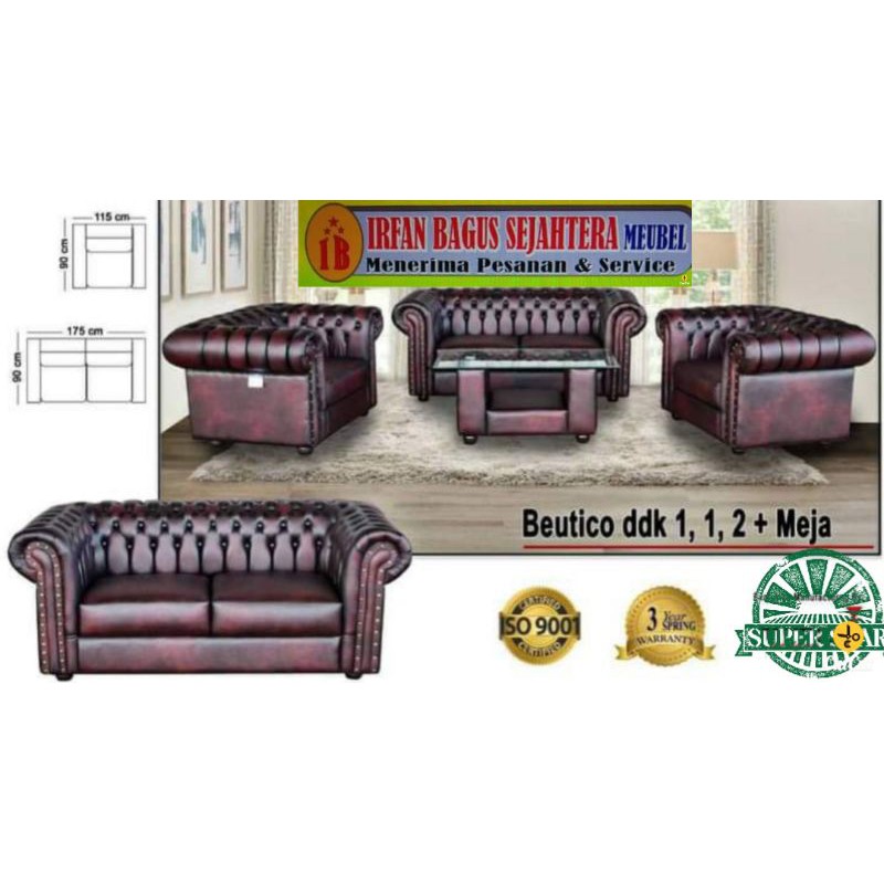 123 sofa seribu kancing kristal bisa pilih meja free kaca