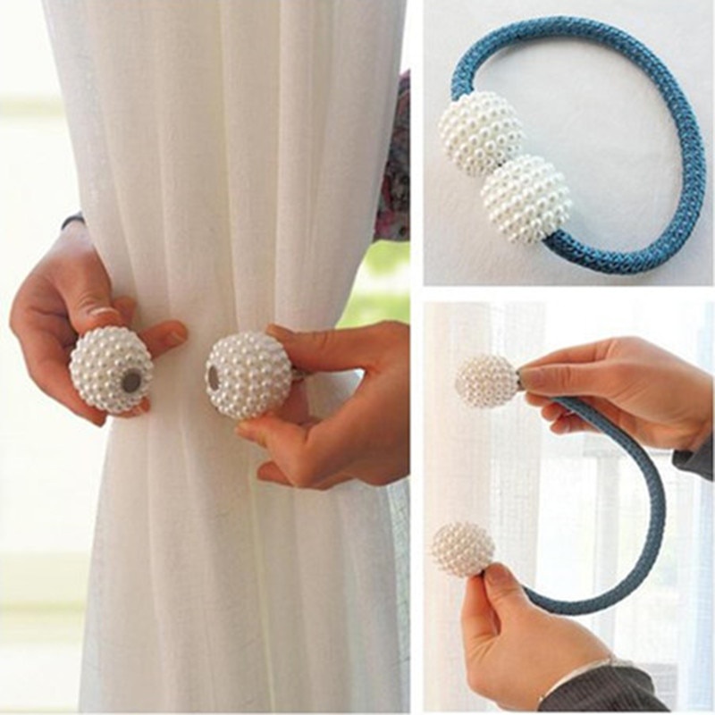 Tali kepang Tali Pengikat Tirai Gorden Magnetic Curtain Clip 2 PCS