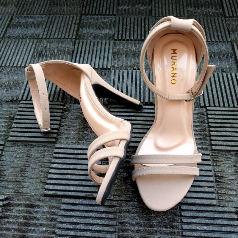 Murano Amora Cream Heels 10 cm Kualitas Premium Size 32-43