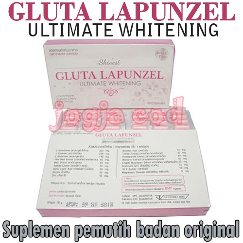 Obat Pemutih Kulit Ampuh Memutihkan Tubuh Wajah Pria Dan Wanita Gluta Lapunzel Asli Gluta 100 Shopee Indonesia