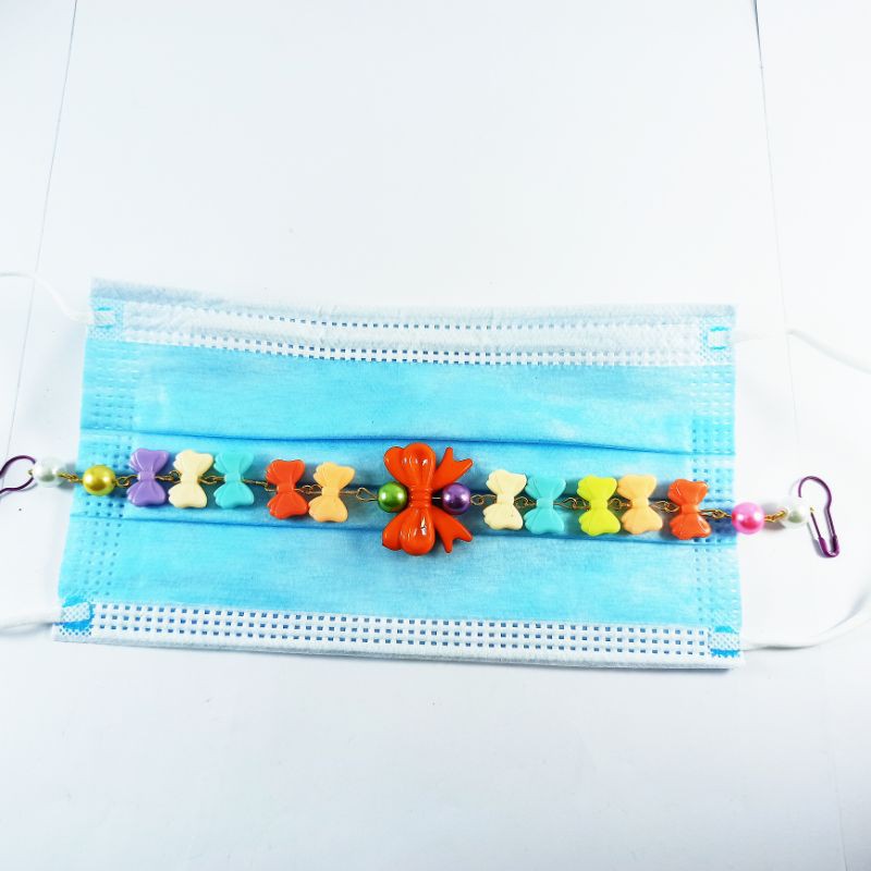 Strap Konektor Penghubung Masker Pita Cantik- Strap Konektor Masker Mutiara Fashion Aksesoris