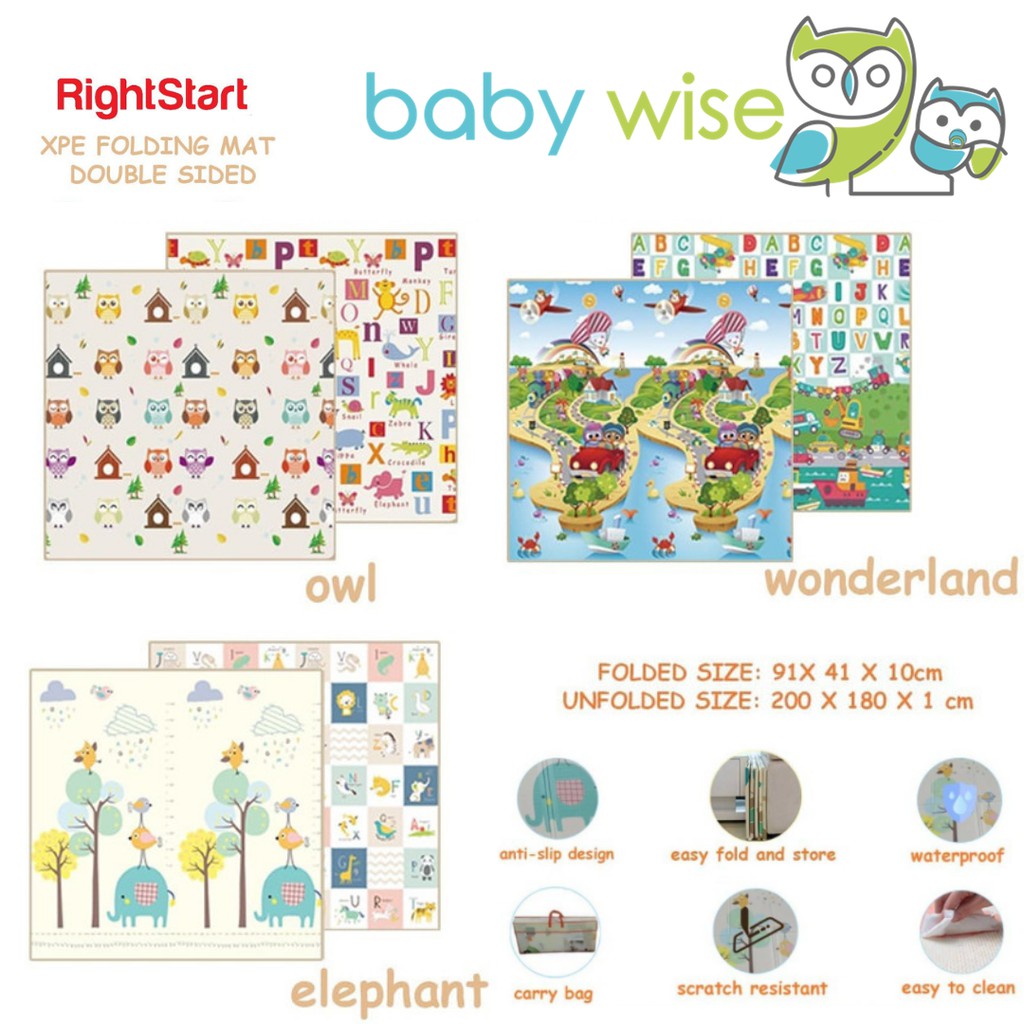 Right Start XPE Folding Mat Double Sided Antislip Waterproof - Alas Bermain Anak Bayi Matras Karpet Lipat-2