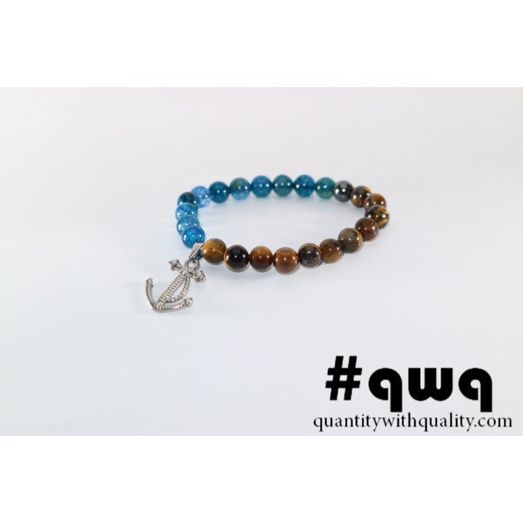 #qwq gelang unisex Agate Tiger Eye Jangkar anchor gaya jalan