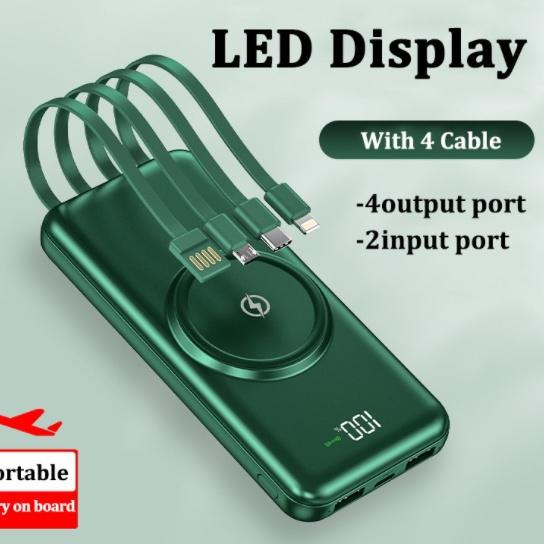 Keluaran Terbaru.. Powerbank 20000mAh Wireless Charger For iPhone 11 X XR Huawei mate30 LED Display 