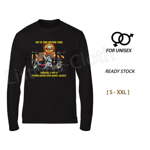 DI JUAL KAOS GUNS N ROSES KONSER JAKARTA 2018 BAND PANJANG MANTAP
