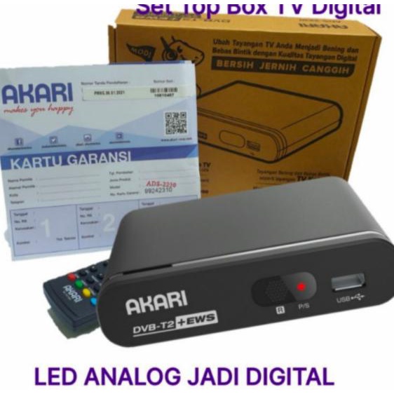 Produk Unggulan] Akari Set Top Box Tv Digital Receiver Stb Dvb-T2 Ads-2230 Ads 2230