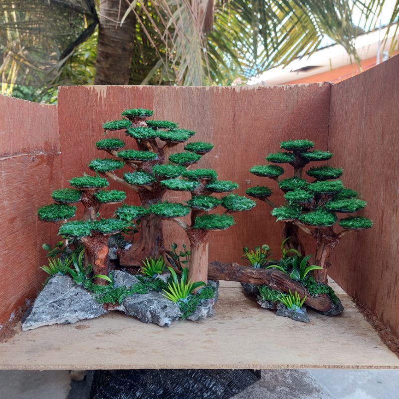 hardscape bonsai aquascape tema hutan pinus untuk aquarium 35-45 cm murah
