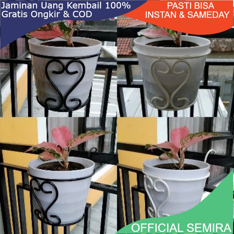 Balkon Love/ Rak Pot Bunga Gantung Pagar balkon/Gantungan Pot/Rak Gantung/Standing Pot Besi/Rak Bung