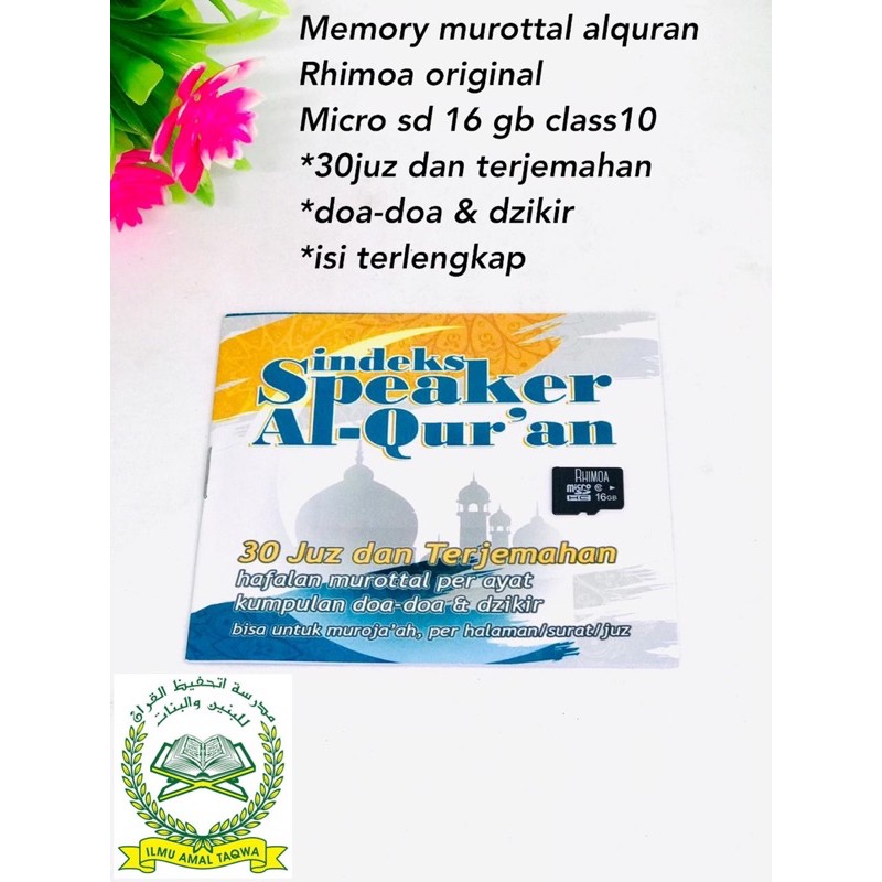 MEMORY ALQURAN KUMPULAN DOA DOA MICRO SD 16GB dan 32GB RHIMOA ORIGINAL KUALITAS SUARA HD 30JUZ