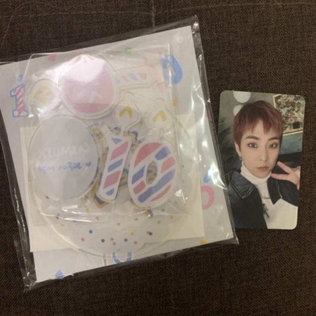 Ready Stock SEALED EXO XIUMIN 10th Anniversary acrylic stand & ar voice standee merch minseok restoc