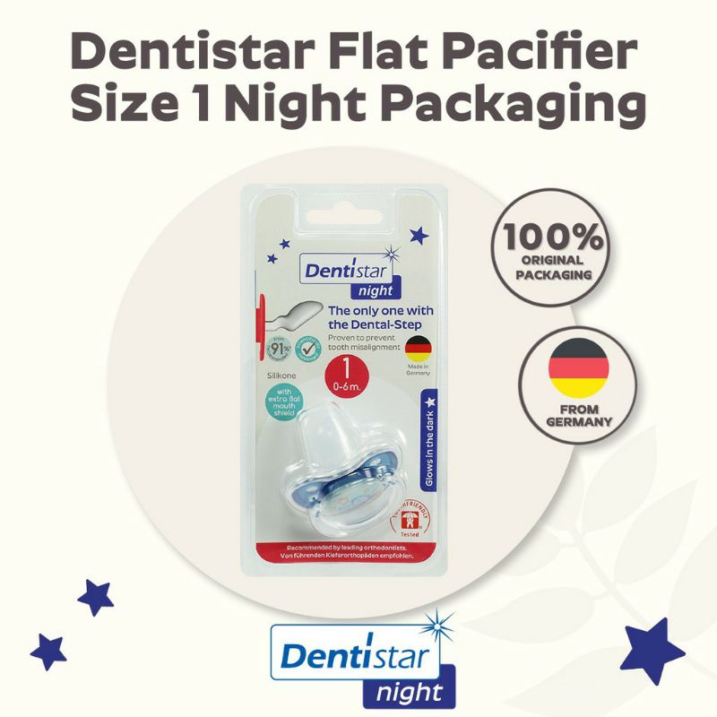 Empeng Dentistar Flat Shield Pacifier Night