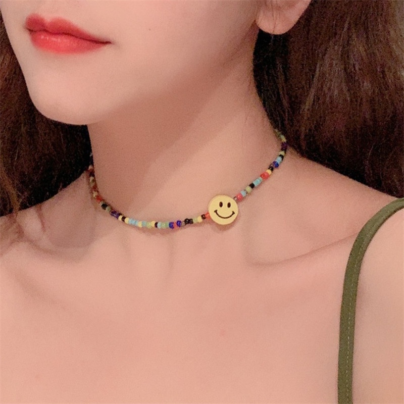 Kalung Smiley Manik Fashion Korea fashion necklace