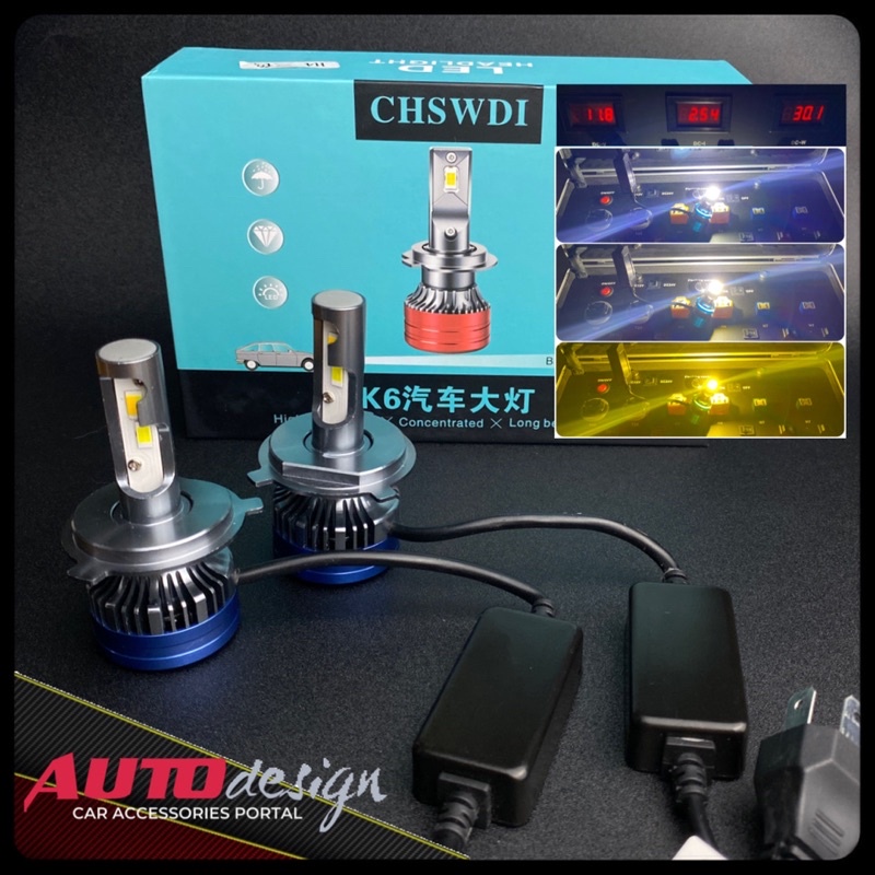 LAMPU LED MOBIL K6 3 WARNA 3000K 4500K 6000K TOP QUALITY