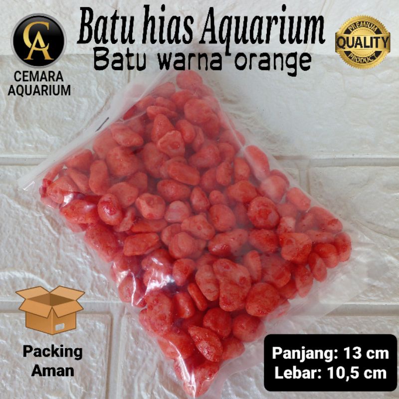 Batu hias aquarium/ batu warna orange/ hiasan aquarium/ aquarium