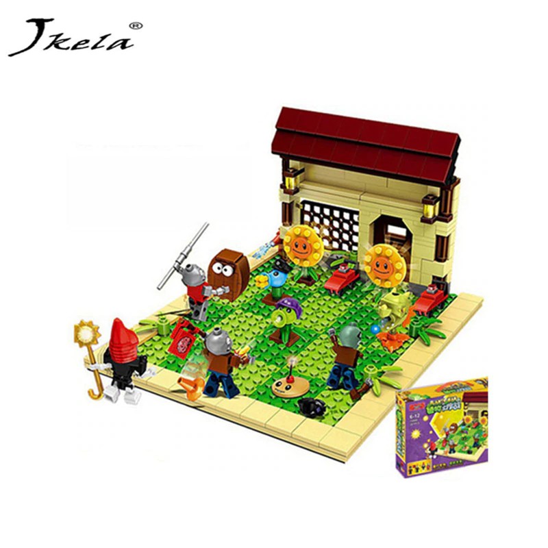 Mainan Lego [Hot] 387Pcs New Ideas Plants Vs Zombies Struck Game Building Blocks set Toys