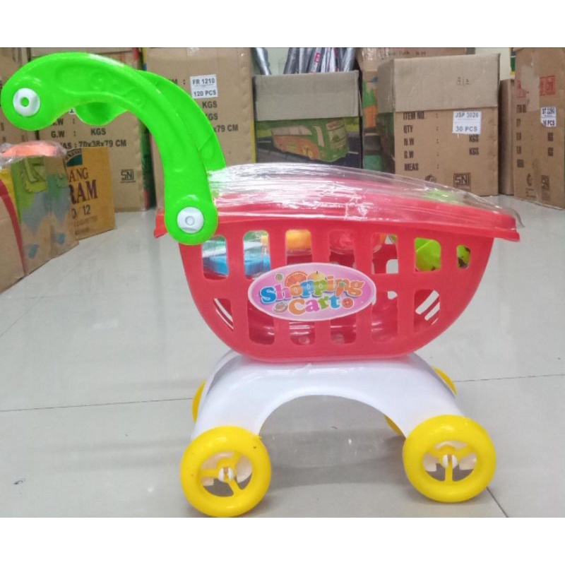 MF 27 - Mainan Stroller Trolly Troli Belanja Buah Fruits Shopping Cart MF27