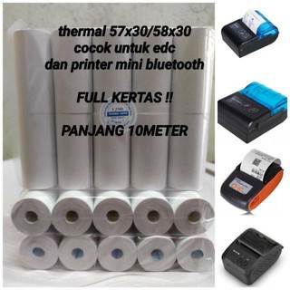 #2 Kertas Struk Thermal Paper Rol 57x30 58x30 Termal EDC Thermal Printer Mini Bluetooth