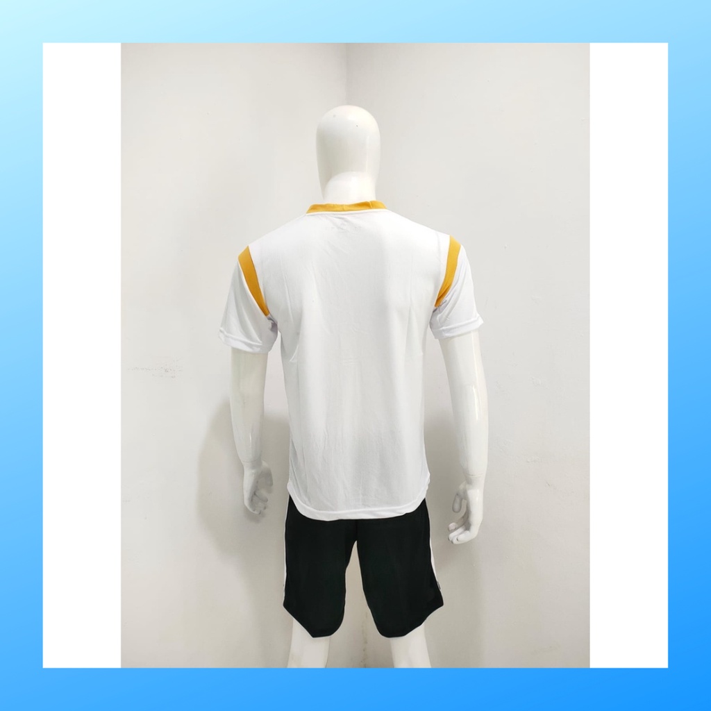 jersey futsal pria kaos sepak bola baju dan celana setelan wanita dewasa t-shirt outfit seragam jarsey kostum olahraga pakaian apparel print sport jersy soccer casual jersi suit AD165 putih