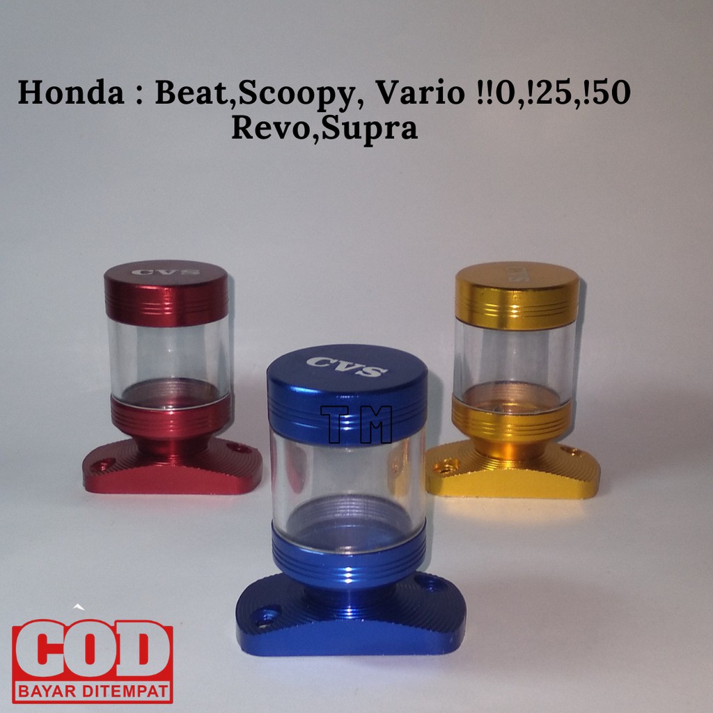 Tutup Minyak Rem Honda Beat/Vario Model tabung warna Merah, Biru, Kuning Gold, Silver