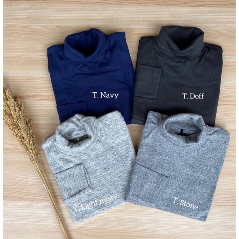 KAOS TURTLE NECK PRIA KAOS PANJANG KERAH TINGGI KAOS POLOS PANJANG