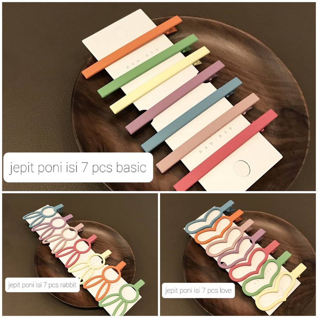 BAJUKIDDIE JEPIT PONI BESAR ISI 7 PCS KOREA IMPOR WARNA RAINBOW