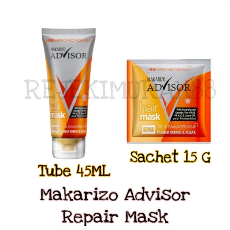 Makarizo Advisor Hair Repair Mask / Hair Mask / Masker Rambut / Hair Spa Sachet 45/15 ml