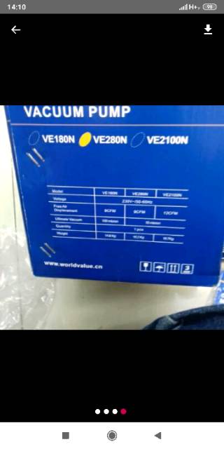 Vacum pump AC ve280 N value vacuum pump value 1pk