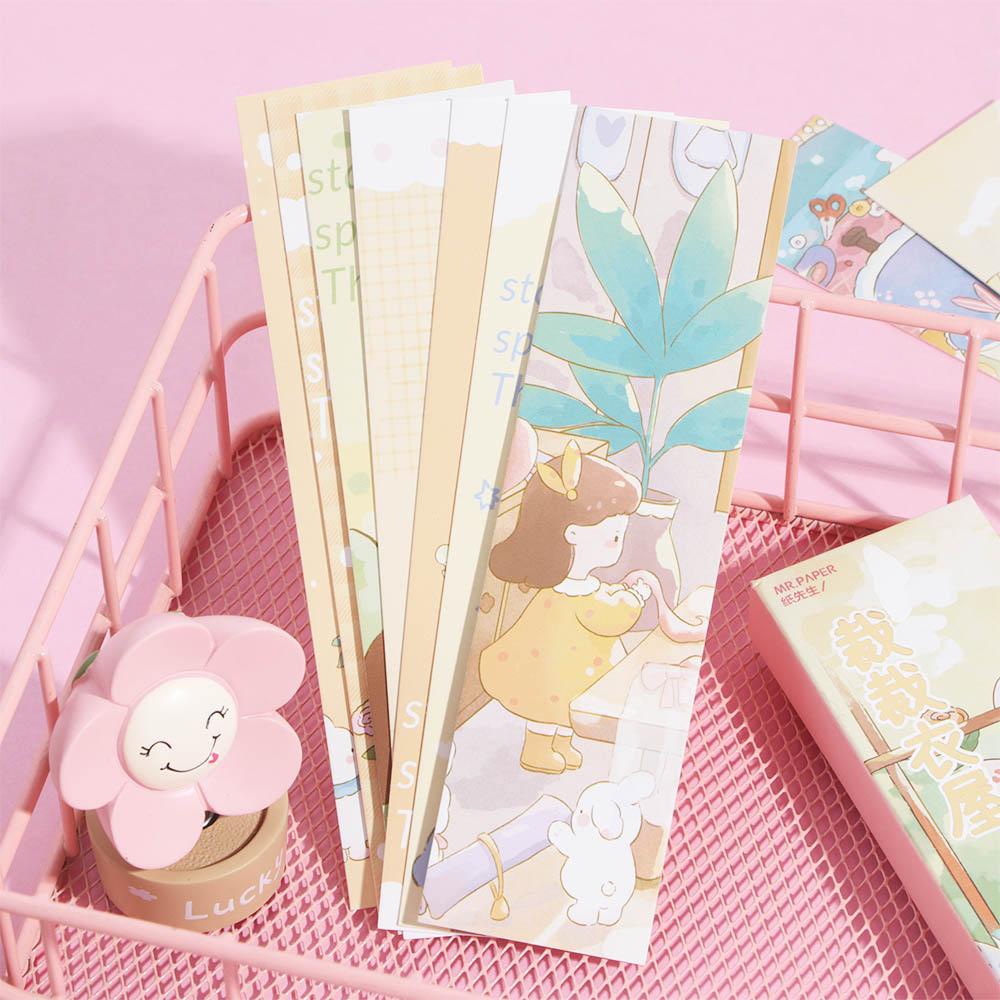 Mxbeauty Spring Romantic Series Hadiah Siswa Alat Tulis Penanda Nota Buku Penanda Halaman Label Membaca Asisten Perlengkapan Sekolah Retro Bookmark