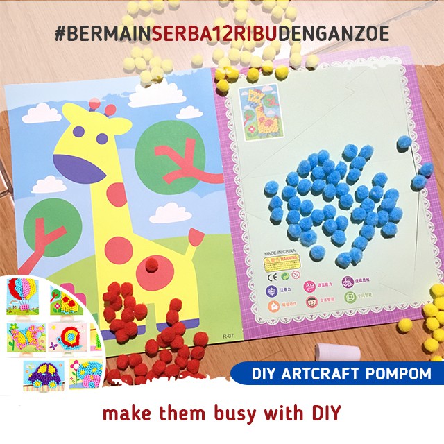 Zoetoys Diy Artcraft Pompom | Menempel Art n Craft Mainan Edukasi Anak