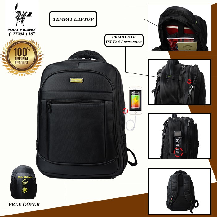 PROMO TAS RANSEL MURAH Tas Pria POLO CAVALLO - 77203 - TAS PRIA/WANITA ANTI AIR - TAS FASHION KEREN - 2020