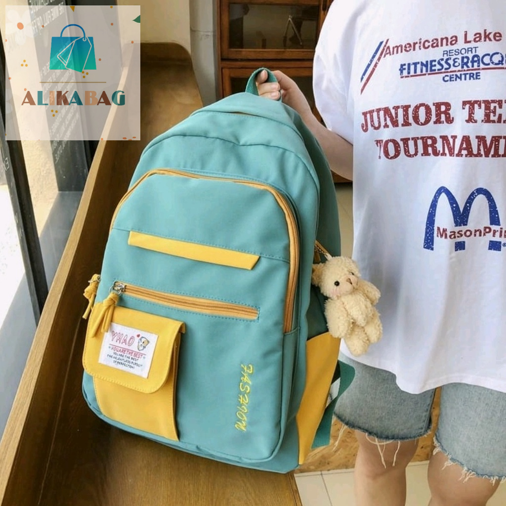 ALIKA BAG - Backpack Korea Multifungsi Tas Sekolah Wanita Kanvas Back To School Wanita Cewek Terlaris