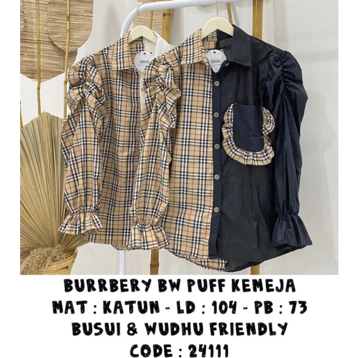 kemeja kombi blueberry