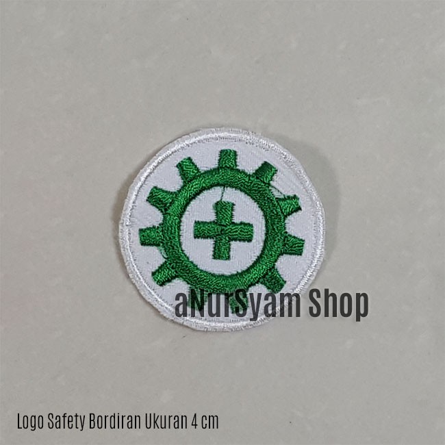 Logo Safety Bordiran Bulat 4 cm