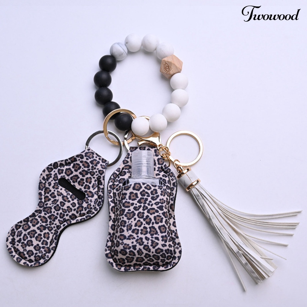 4pcs / Set Gelang Gantungan Kunci Manik-Manik Botol Lipstik Rumbai Bahan Silikon Tahan Air Untuk Pantai