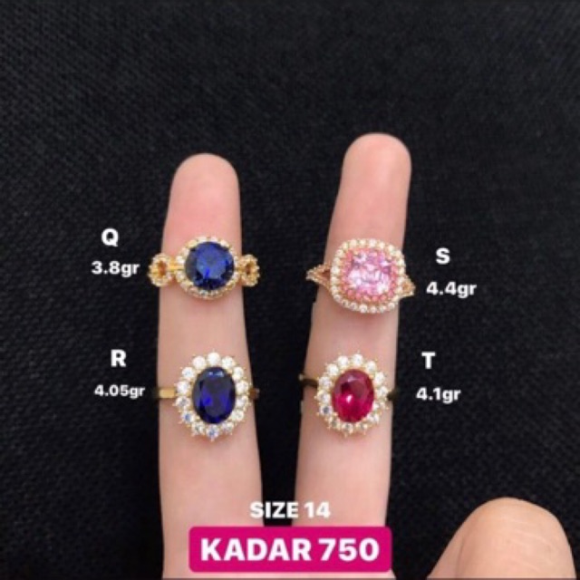 Cincin Emas Asli -S14 - Cincin Emas Kadar 750 - Toko Emas - Toko Mas asli - Perhiasan Cincin Emas