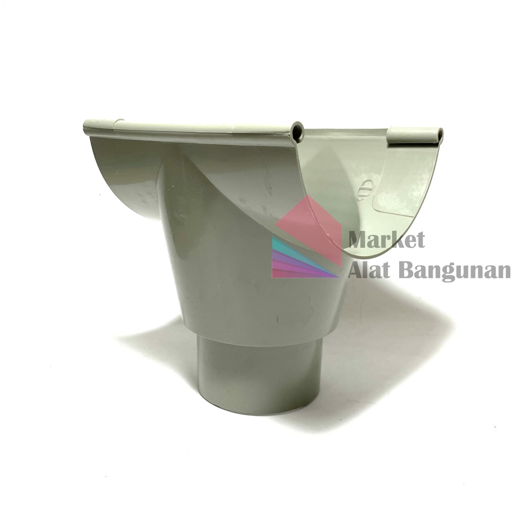 Corong Talang AIr Setengah Lingkaran PVC 6" / Corong Talang Setengah Oval Bulat Plastik 6 Inci Inch