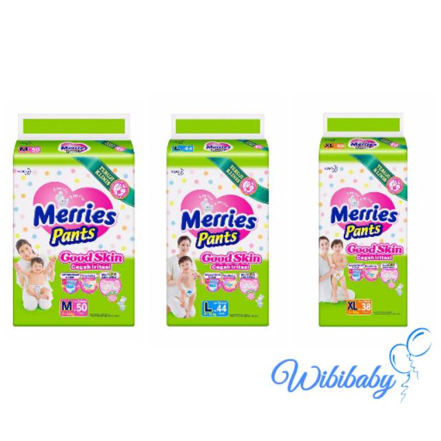 Merries Pants Good Skin M50 / L44 / XL38  / XXL28 Jumbo Pack