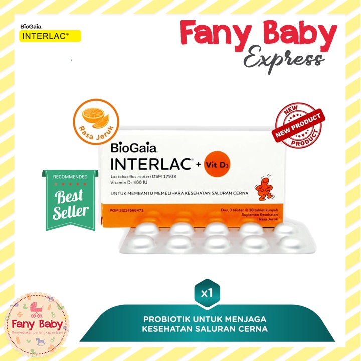 MUSTELA INTERLAC TAB KUNYAH JERUK + VIT D3 1 TABLET